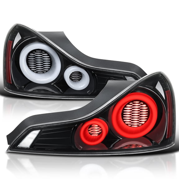 Spec-D Tuning Full LED Jet Black Tail Lights w/ Sequential Turn Signals & Startup Animation Compatible with 2008-2013 Infiniti G37, 2014-2015 Infiniti Q60, Left + Right Pair Tail Lights Assembly