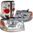 thumbnail image 1 of Spec-D Tuning Glossy Black Halo LED Projector Headlights LED Pair Compatible with Ford F150 Left + Right Pair Headlamps Assembly, 1 of 2