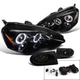 thumbnail image 1 of Spec-D Tuning Glossy Black Smoke Halo LED Projector Headlights + Smoke Fog Lights Compatible with 2002-2004 Acura RSX, Left + Right Pair Headlamps Assembly, 1 of 2