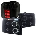 thumbnail image 1 of Spec-D Tuning Glossy Black Halo Projector Headlight + Smoke LED Tail Lamp Compatible with 2007-2012 Chevy Silverado Left + Right Pair Headlamps Assembly, 1 of 7