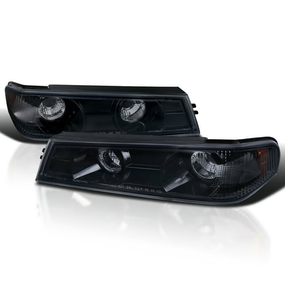 Spec-D Tuning Glossy Black Housing Clear Lens Bumper Corner Lights Compatible with 2004-2012 Chevy Colorado GMC Canyon L+R Pair Assembly