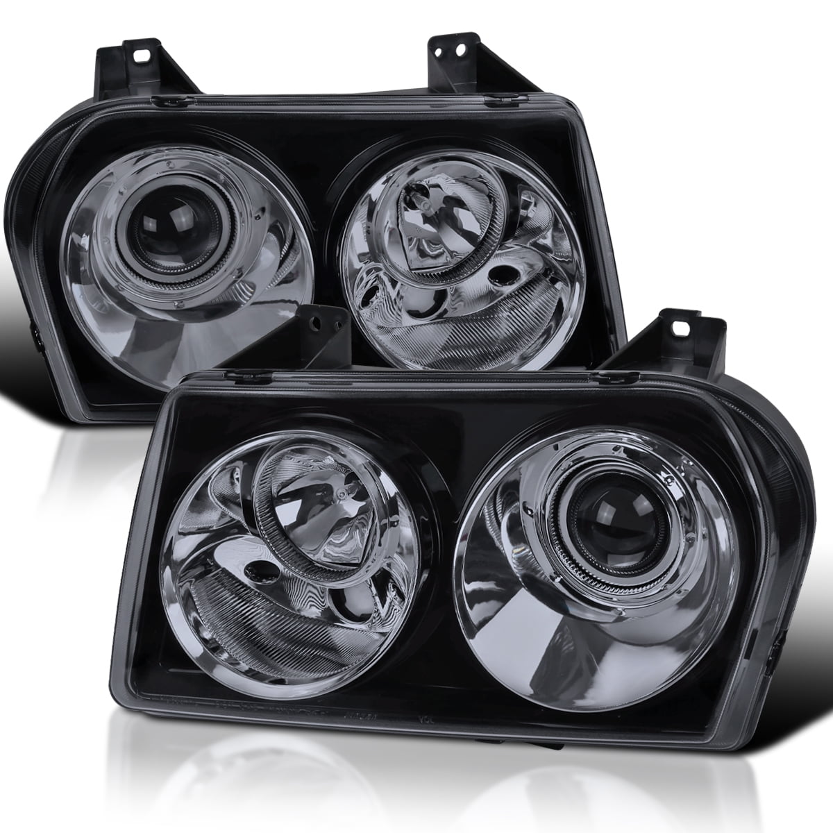 SpecD Tuning Glossy Black Housing Smoke Lens Projector Headlights