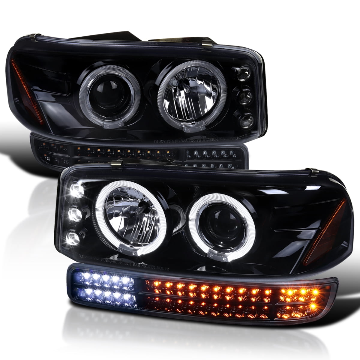 SpecD Tuning Glossy Black Housing Smoke Lens Projector Headlights