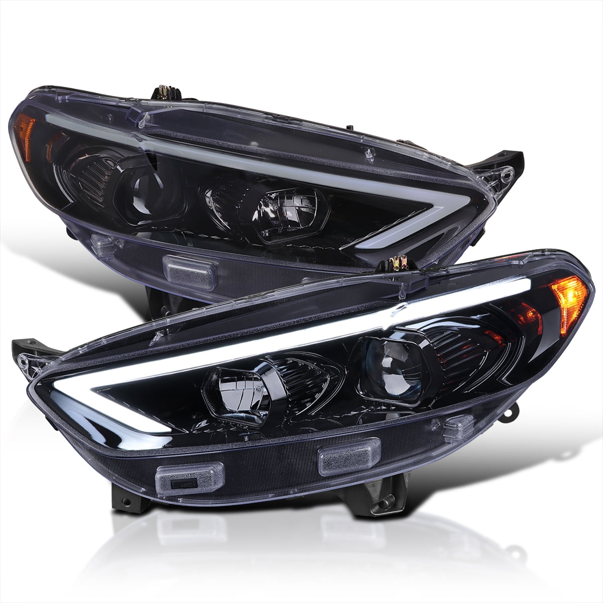 SpecD Tuning Glossy Black Housing Smoke Lens Projector Headlights with