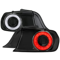 Spec-D Tuning Glossy Black LED Sequential Signal Tail Lights Compatible with 2015-2022 Ford Mustang, Left   Right Pair Assembly