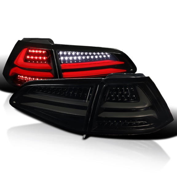 Spec-D Tuning Glossy Black LED Tail Lights Compatible with 2015-2017 Volkswagen Golf GTI Models, Left + Right Pair Assembly
