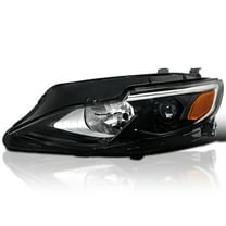 Spec-D Tuning Glossy Black Left Driver Side Replacement Projector Headlight Compatible with 2019-2024 Chevy Malibu Halogen Models