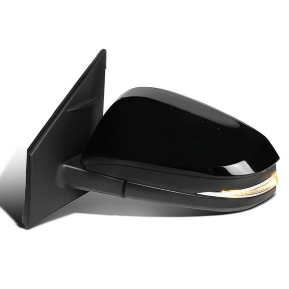 Spec-D Tuning Glossy Black Power Fold Heated 10 Pin + LED Signal Left Driver Side Mirror for 2013-2015 Toyota RAV4