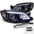thumbnail image 1 of Spec-D Tuning Glossy Black Projector Headlight + 8-LED Compatible with Impreza Outback Sport WRX Left + Right Pair Headlamps Assembly, 1 of 2