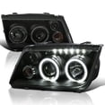 thumbnail image 1 of Spec-D Tuning Glossy Black R8 Style Projector Headlights w/ Fog Lamps Compatible with 1999-2005 VW Jetta/ Bora Mk4, Left + Right Pair Headlamps Assembly, 1 of 7