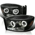 thumbnail image 1 of Spec-D Tuning Halo Black Projector Headlights Compatible with 2006-2008 Dodge Ram 1500, 2006-2009 Dodge Ram 2500/3500, Left + Right Pair Headlamps Assembly, 1 of 5
