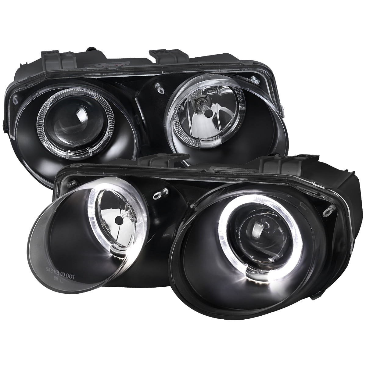 Spec-D Tuning Black Halo Projector Headlights Compatible with 1998-2001 Acura Integra 2Dr/4Dr, Left + Right Pair Headlamps Assembly