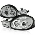 thumbnail image 1 of Spec-D Tuning Halo Chrome Housing Clear Lens Projector Headlights Compatible with 2000-2002 Dodge Neon, 2000-2002 Plymouth Neon Left + Right Pair Headlamps Assembly, 1 of 7