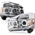 thumbnail image 1 of Spec-D Tuning Halo Chrome Housing Clear Lens Projector Headlights Compatible with 2004-2015 Nissan Titan, 2004-2007 Nissan Armada, Left + Right Pair Headlamps Assembly, 1 of 6