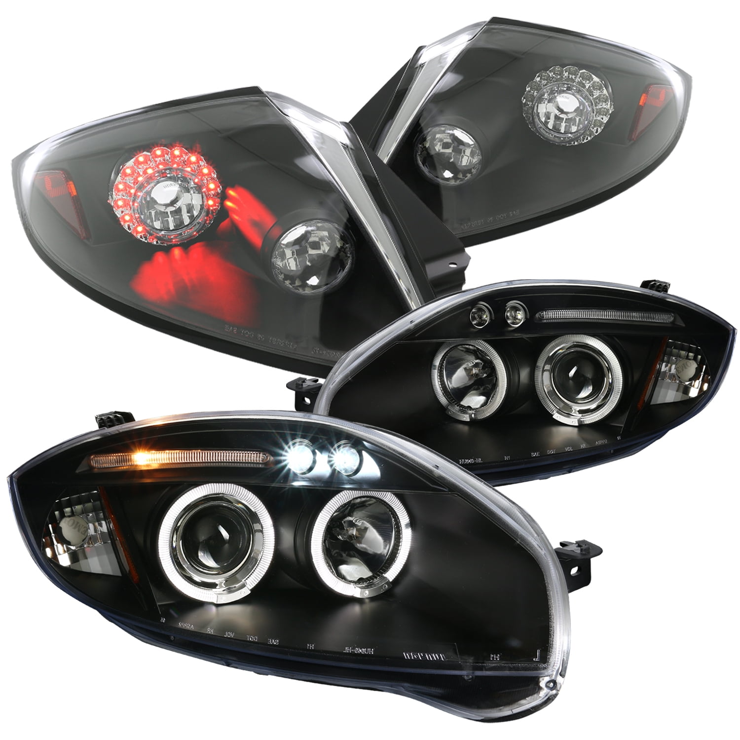 SpecD Tuning Halo Chrome Projector Headlights/ LED Fog Lights