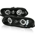 thumbnail image 1 of Spec-D Tuning Halo LED Black Projector Headlights Compatible with 1998-2002 Chevy Camaro, Left + Right Pair Headlamps Assembly, 1 of 7