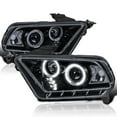 thumbnail image 1 of Spec-D Tuning Halo LED Glossy Black Housing Smoke Lens Projector Headlights Compatible with 2010-2014 Ford Mustang, Left + Right Pair Headlamps Assembly, 1 of 7