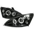 thumbnail image 1 of Spec-D Tuning Halo LED Projector Headlights Black Compatible with 2000-2004 Ford Focus, Left + Right Pair Headlamps Assembly, 1 of 5