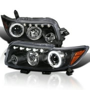 Spec-D Tuning Halo LED Projector Headlights Black Compatible with 2008-2010 Scion xB Left + Right Pair Headlamps Assembly