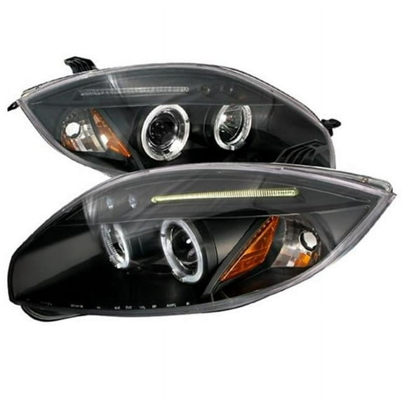 Spec-D Tuning Halo LED Projector Headlights for 06 to 08 Mitsubishi Eclipse, Black - 15 x 23 x 24 in.