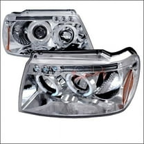 Spec-D Tuning Halo LED Projector Headlights for 99 to 04 Jeep Grand Cherokee- Chrome - 10 x 19 x 22 in.