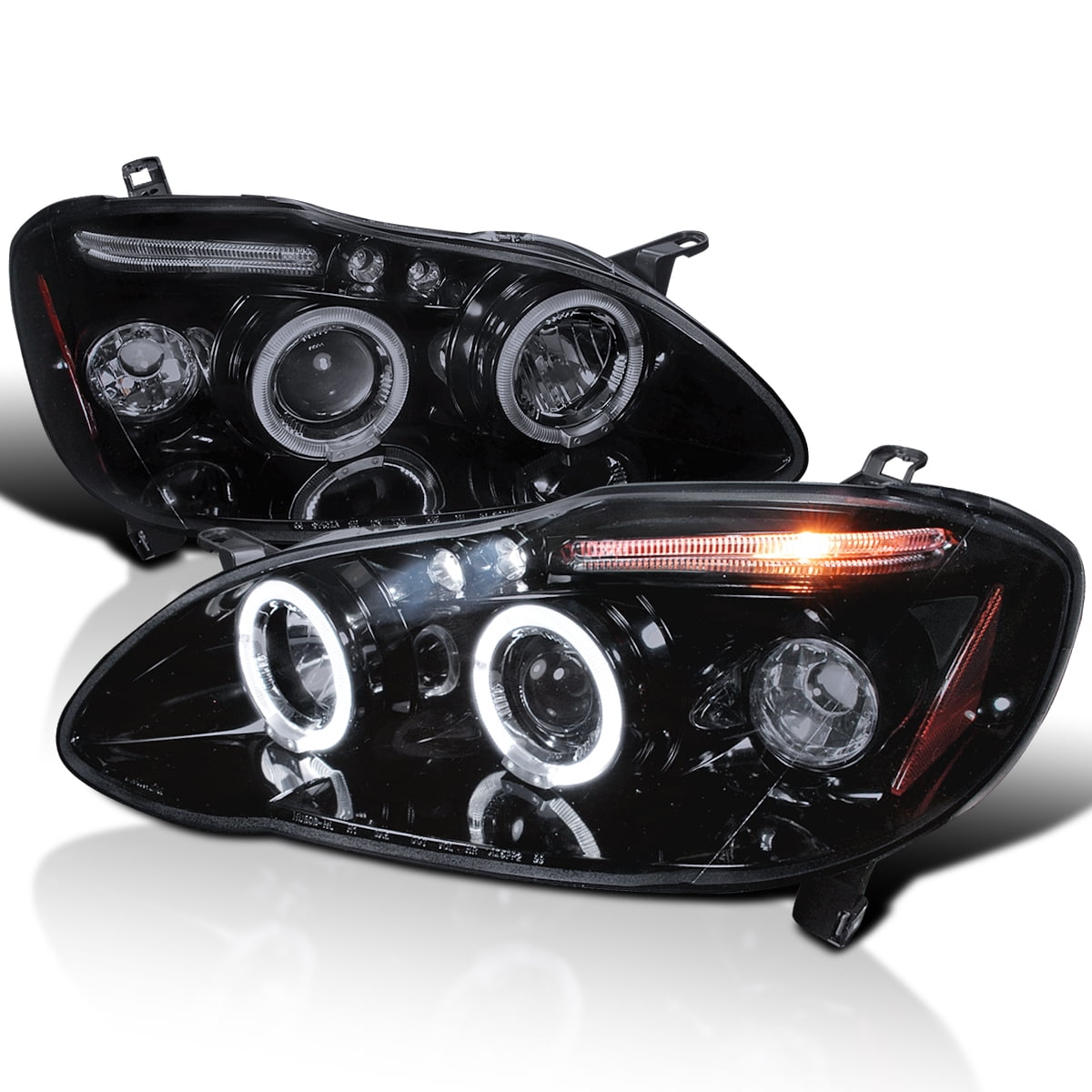 Spec-D Tuning Halo LED Smoke Lens Glossy Black Housing