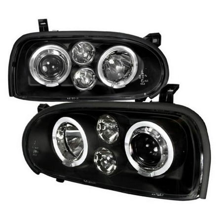 Spec-D Tuning Halo Projector Headlight for 93 to 98 Volkswagen Golf- Black