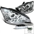 thumbnail image 1 of Spec-D Tuning Halo Projector Headlights Chrome + Front LED Fog Lamps Compatible with Focus Left + Right Pair Headlamps Assembly, 1 of 2