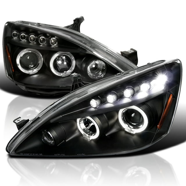 SpecD Tuning Halo Projector Headlights LED Black Compatible with 2003