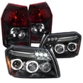 thumbnail image 1 of Spec-D Tuning Halo Projector Headlights + LED Driving Fog Lamps Compatible with Dodge Magnum Left + Right Pair Headlamps Assembly, 1 of 7