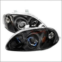 Spec-D Tuning Halo Projector Headlights for 96 to 98 Honda Civic- Black - 24 x 21 x 12 in.
