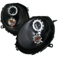 thumbnail image 1 of Spec-D Tuning Halo Ring Black Projector Headlights Compatible with 2007-2013 R56 MINI Cooper Models, Left + Right Pair Headlamps Assembly, 1 of 6