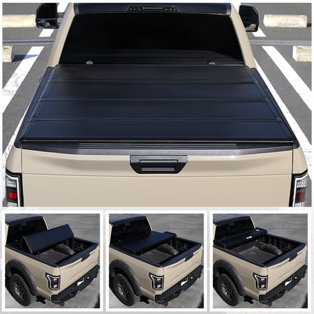 Spec-D Tuning Hard Quad Fold Tonneau Cover Compatible with 1999-2007 Chevy Silverado, GMC Sierra 6'6" Short Bed