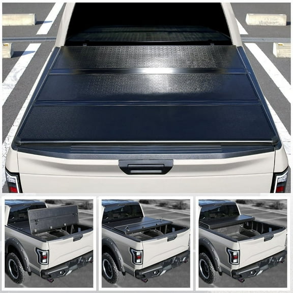 Spec-D Tuning Hard Tri-Fold Vinyl Tonneau Cover Compatible with 2020-2021 Jeep Gladiator JT 5' 60" Short Bed