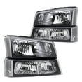 thumbnail image 1 of Spec-D Tuning Headlight Black Clear+ Bumper Lights Lamps Compatible with Chevy Silverado 2003-2007 L+R Pair Assembly, 1 of 7