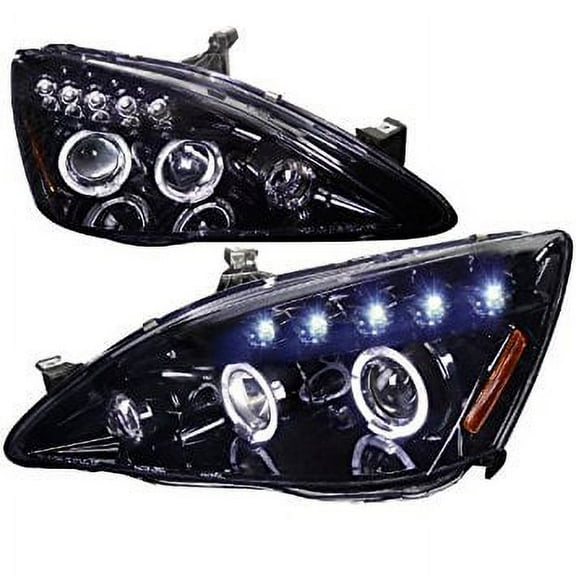 Spec-D Tuning Honda Accord 2003 2004 2005 2006 2007 LED Halo Projector Headlights - Black