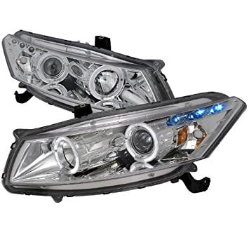 Spec-D Tuning Honda Accord 2008 2009 2010 2011 Halo Projector Headlights - Chrome Housing