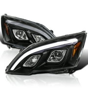 Spec-D ضبط JDM الأسود LED العارض المصابيح الأمامية متوافق مع 2007-2011 هوندا CR-V، اليسار + الحق زوج المصابيح الأمامية الجمعية