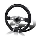 thumbnail image 1 of Spec-D Tuning JDM Black Leather 340mm Jet Style Racing Steering Wheel, 1 of 7