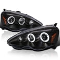 thumbnail image 1 of Spec-D Tuning Black Dual Halo Projector Headlights Compatible with 2002-2004 Acura RSX, Left + Right Pair Headlamps Assembly, 1 of 5