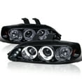 thumbnail image 1 of Spec-D Tuning JDM Glossy Black Housing Smoke Lens LED Halo Projector Headlights Compatible with 1992-1995 Honda Civic, Left + Right Pair Headlamps Assembly, 1 of 5