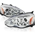 thumbnail image 1 of Spec-D Tuning JDM Halo Chrome Housing Clear Lens Projector Headlights Compatible with 2002-2004 Acura RSX, Left + Right Pair Headlamps Assembly, 1 of 15