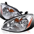 thumbnail image 1 of Spec-D Tuning Jdm Chrome Clear Headlights W/ Amber Reflector Compatible with 2002-2004 Nissan Altima L+R Pair Head Light Lamp Assembly, 1 of 6