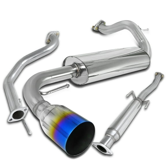 Spec-D Tuning Burnt Tip Stainless Steel Muffler Exhaust Catback System Compatible with 1988-1991 Honda CRX Hatchback 3Dr