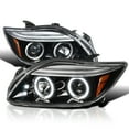 thumbnail image 1 of Spec-D Tuning Jet Black Dual Halo Projector Headlights w/LED Lamps Compatible with 2005-2010 Scion tC, Left + Right Pair Headlamps Assembly, 1 of 5