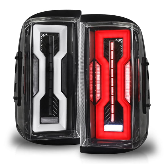Spec-D Tuning Jet Black Full LED Tail Lights w/ LED Tube Compatible with 2009-2018 Dodge Ram 1500, 2010-2018 Ram 2500 3500 Left + Right Pair Assembly