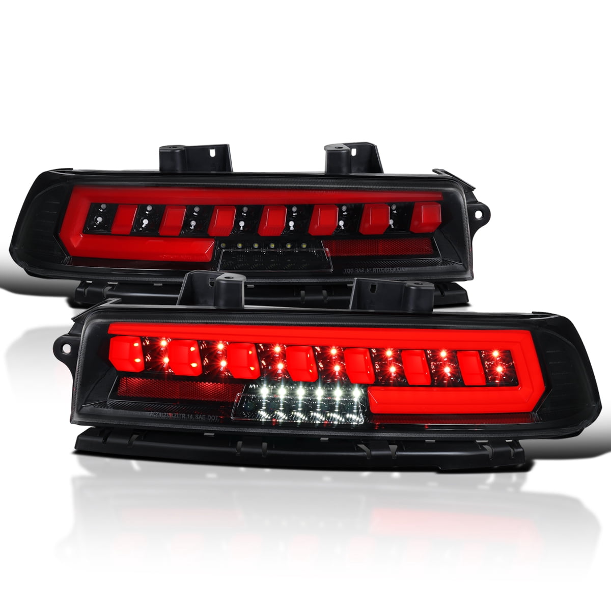 Spec-D Tuning Jet Black Full LED Tail Lights w/ Sequential Turn Signals ...