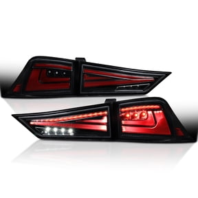 Spec-D Tuning Jet Black Full LED Tail Lights w/ Sequential Turn Signals Compatible with 2014-2017 Lexus IS250 / IS350, Left + Right Pair Assembly