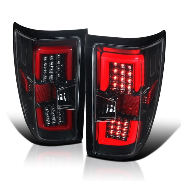 Spec-D Tuning Jet Black LED Tube Tail Lights Compatible with 2014-2019 Chevy Silverado 1500, 2015-2019 Silverado 2500HD/3500HD, 2015-2019 GMC Sierra, Left + Right Pair Assembly