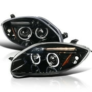 مصابيح أمامية LED Jet Black Dual Halo Projector Spec-D Tuning متوافقة مع مجموعة المصابيح الأمامية اليسرى + اليمنى لسيارة Mitsubishi Eclipse 2006-2012